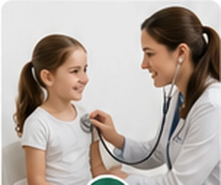 Medical professional caring for a child
