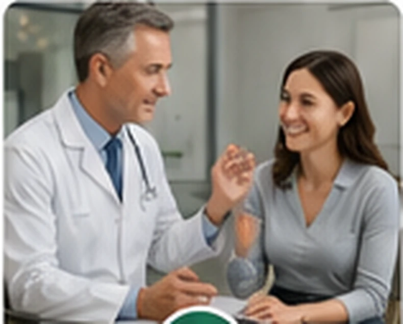 Doctor speaking with an adult patient