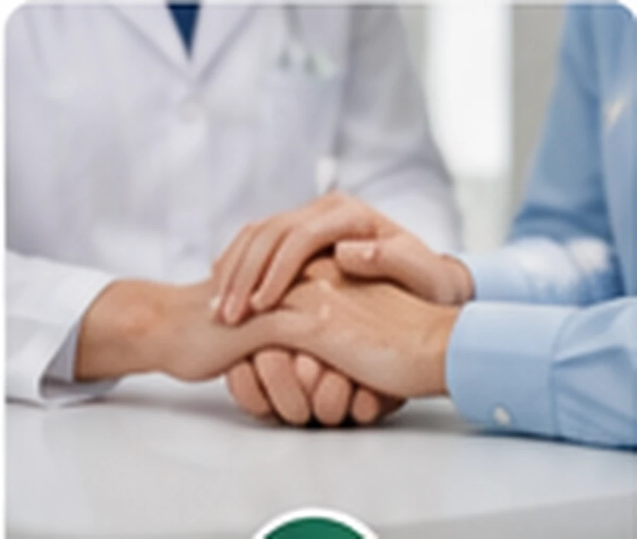 Healthcare professional offering reassuring support